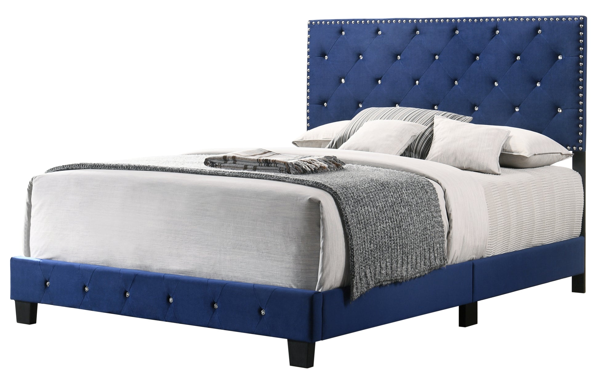 Suffolk G1405 Fb Up Full Bednavy Blue Navy Blue Foam Velvet