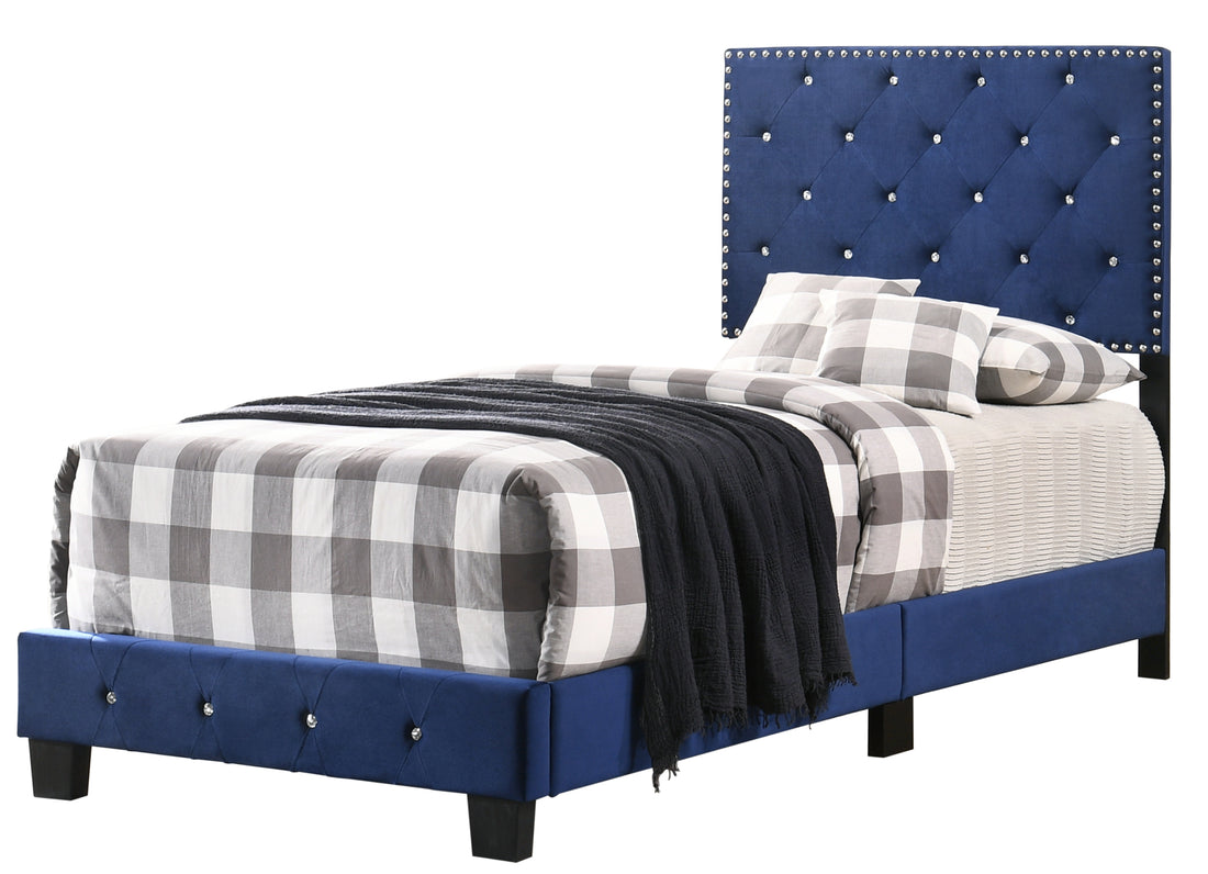 Suffolk G1405 Tb Up Twin Bednavy Blue Navy Blue Foam Velvet