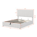 Full Size Upholstered Platform Bed With A Hydraulic Storage System White White Upholstered