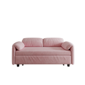 54 Inch Velvet Pink Sofa Sofa Bed Multi Purpose Living Room Retractable Bed Pink Velvet