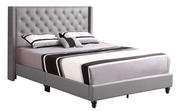 Julie G1912 Fb Up Full Upholstered Bedlight Grey Light Grey Foam Pu