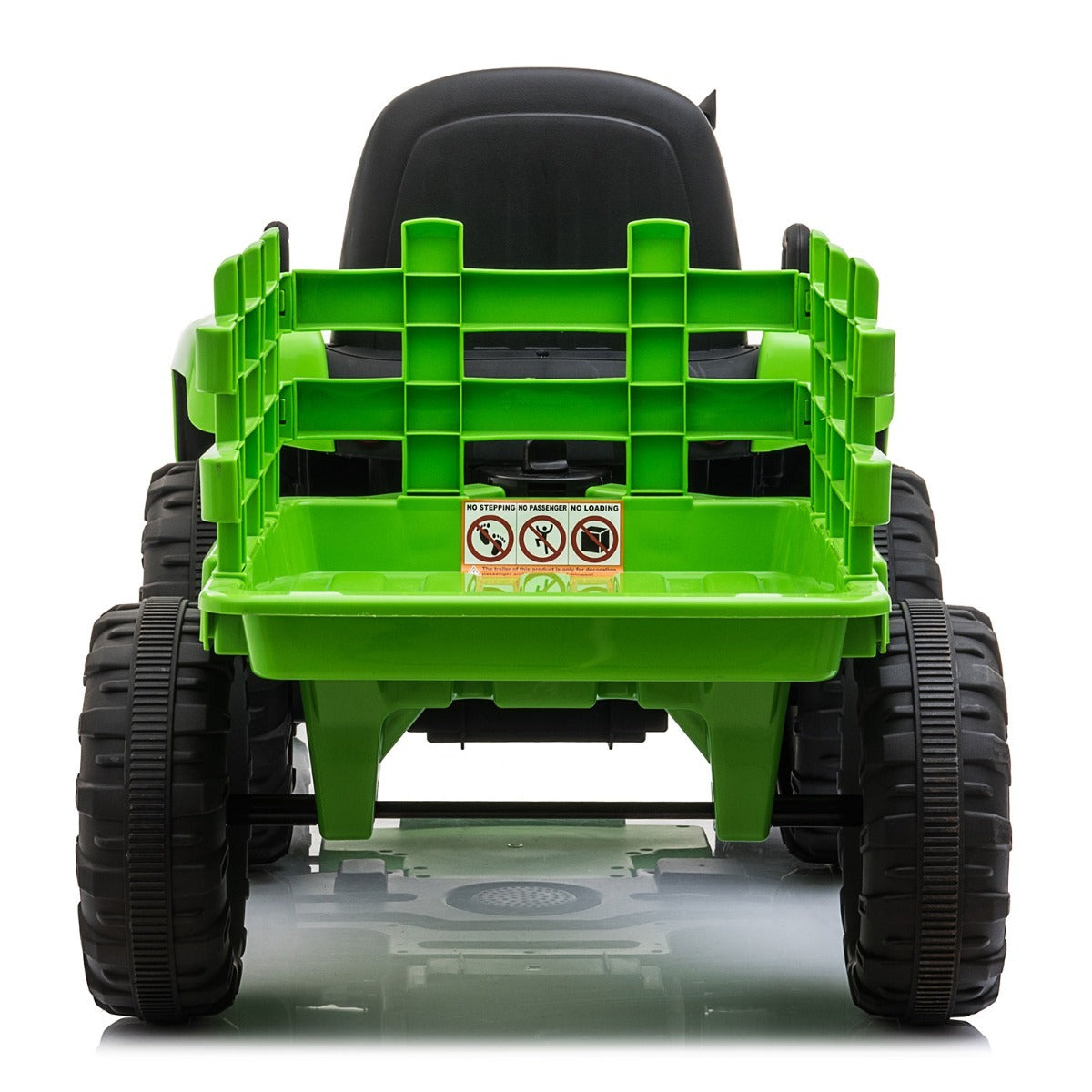 12V Kids Ride On Tractor With Trailer, Battery Powered Electric Car W Music, Usb, Music, Led Lights, Vehicle Toy For 3 To 6 Ages, Light Green Light Green Polypropylene