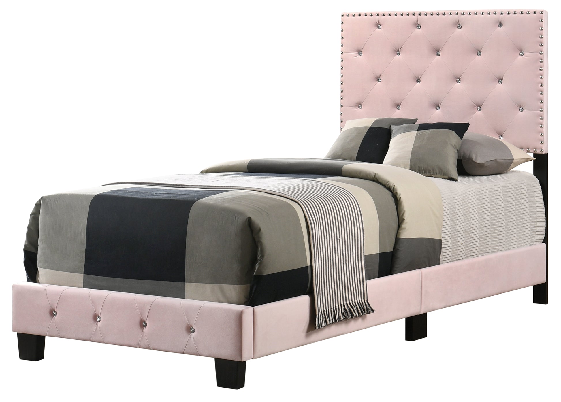 Suffolk G1406 Tb Up Twin Bedpink Pink Foam Velvet