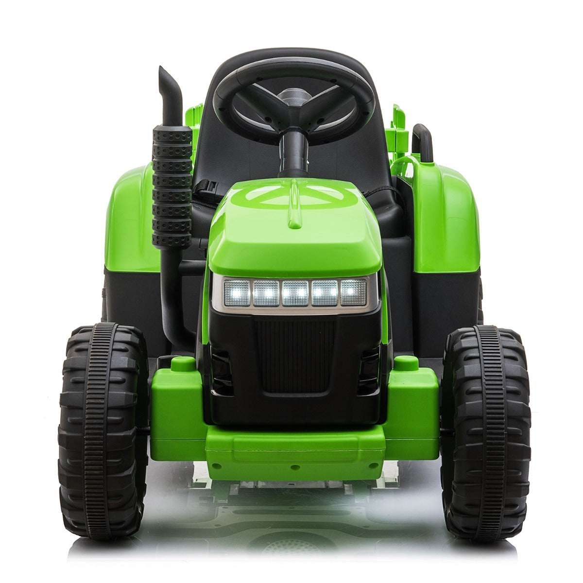 12V Kids Ride On Tractor With Trailer, Battery Powered Electric Car W Music, Usb, Music, Led Lights, Vehicle Toy For 3 To 6 Ages, Light Green Light Green Polypropylene