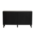 Light Luxury Style Cabinet With Four Linen Cabinet Doors,Suitable For Living Room,Study Room,Entrance 1 2 Shelves Black Mdf