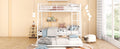 Full Xl Over Queen Metal Bunk Bed With Trundle, White Full Xl White Iron