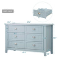 Drawer Dresser Bar Cabinet Side Cabinet,Buffet Sideboard,Buffet Service Counter,Solid Wood Frame,Plasticdoor Panel,Retroshell Handle,Applicable To Dining Room,Iving Room,Kitchen Corridor,Grayish Blue 5 Or More Drawers Grayish Blue Primary Living Space