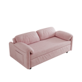 54 Inch Velvet Pink Sofa Sofa Bed Multi Purpose Living Room Retractable Bed Pink Velvet