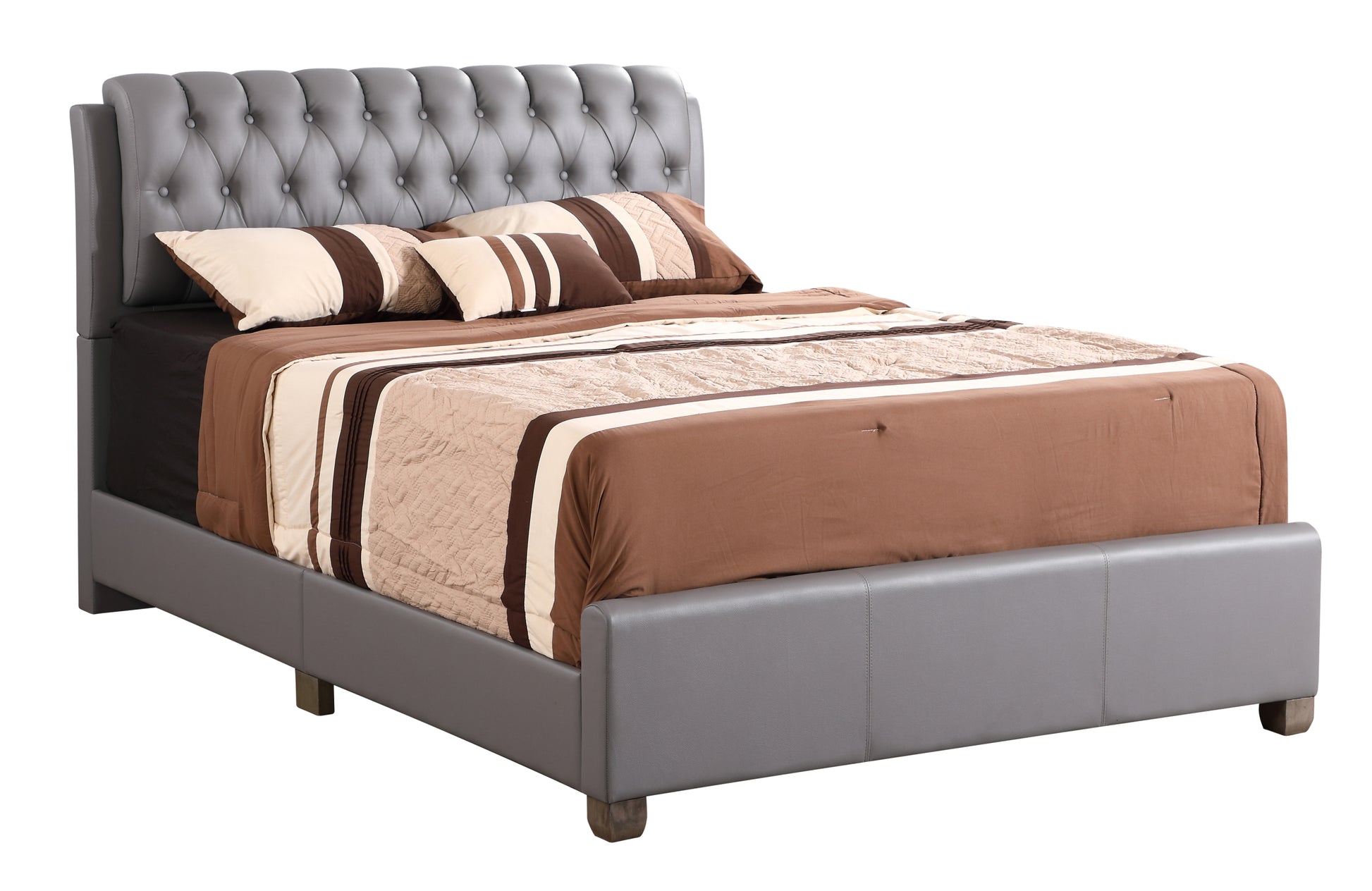 Marilla G1505C Qb Up Queen Bedlight Grey Light Grey Foam Pu