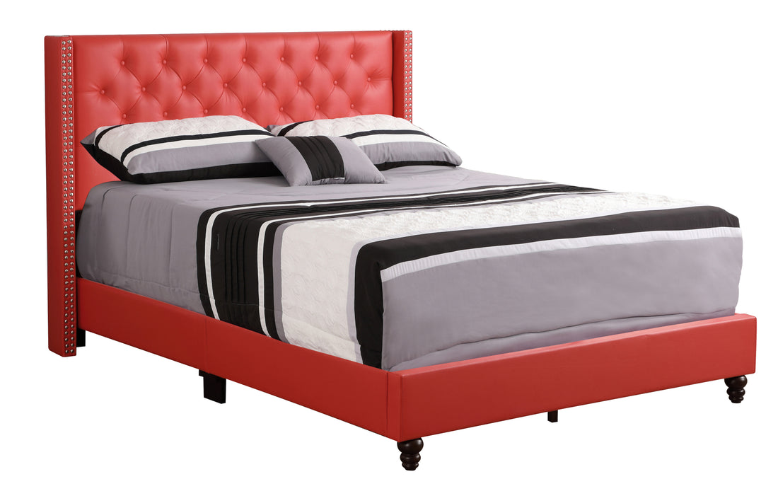 Julie G1917 Fb Up Full Upholstered Bedred Red Foam Pu