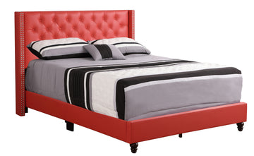 Julie G1917 Fb Up Full Upholstered Bedred Red Foam Pu