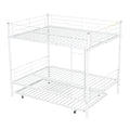 Full Over Full Metal Bunk Bed With Trundle, White White Iron