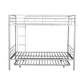 Full Over Full Metal Bunk Bed With Trundle, Silver Silver Iron