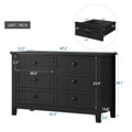 Drawer Dresser Bar Cabinet Side Cabinet,Buffet Sideboard,Buffet Service Counter, Solid Wood Frame,Plasticdoor Panel,Retro Shell Handle,Applicable To Dining Room, Living Room, Kitchen ,Corridor,Black 5 Or More Drawers Black Primary Living Space Drawers