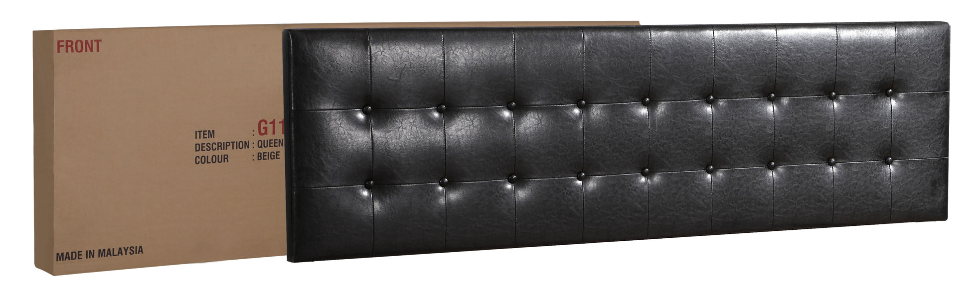 Caldwell G1304 Fb Up Full Bedblack Box Spring Not Required Full Black Foam Faux Leather Pu