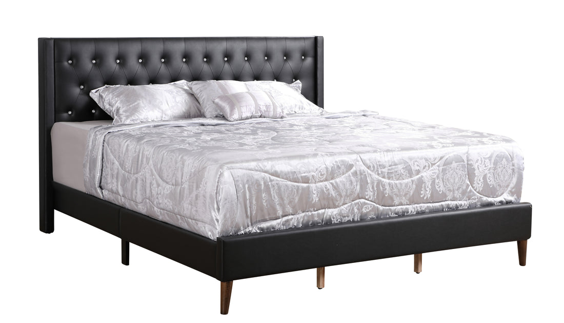 Bergen G1631 Qb Up Queen Bedblack Queen Black Foam Pu