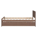 Modern Design Wooden Twin Size Platform Bed Frame With Trundle For Walnut Color Walnut Rubber Wood