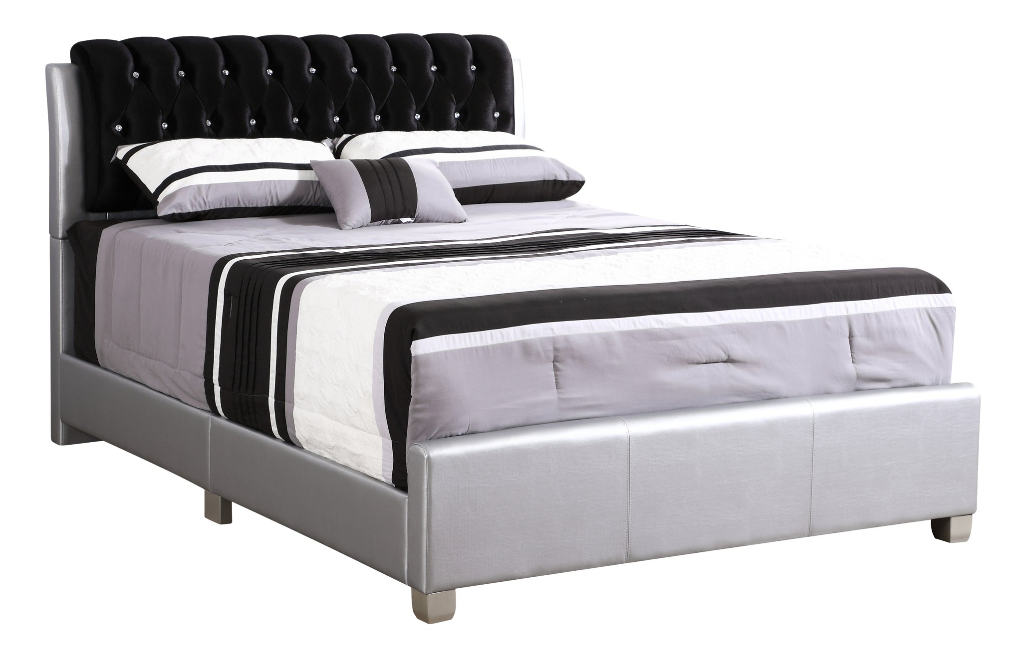 Marilla G1503C Kb Up King Bedsilver Silver Foam Pu