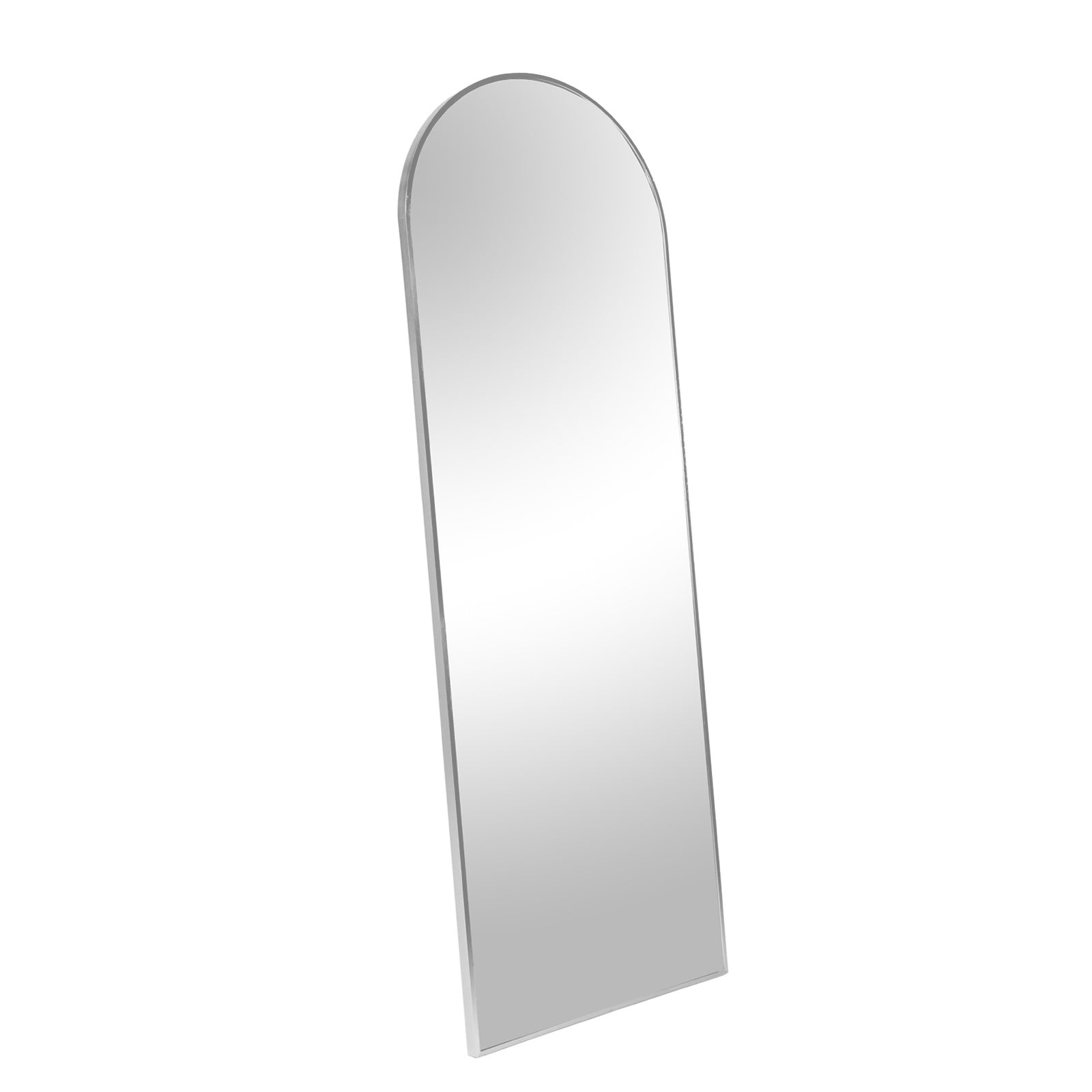 Silver 71X23.6 Inch Metal Arch Stand Full Length Mirror Silver Classic Mdf Glass Aluminium Alloy