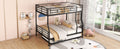 Full Xl Over Queen Metal Bunk Bed With Trundle, Black Full Xl Black Iron