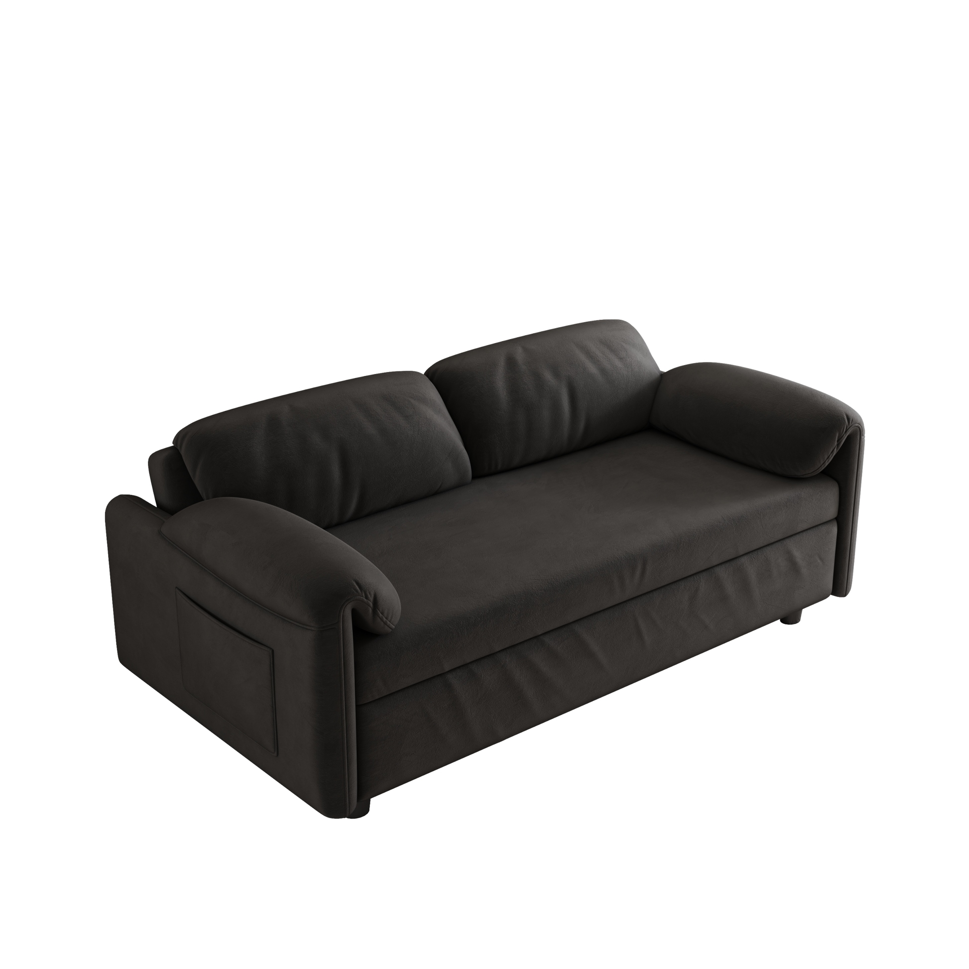 54 Inch Velvet Sofa Sofa Bed Dual Purpose Living Room Retractable Bed Black Sofa Black Velvet