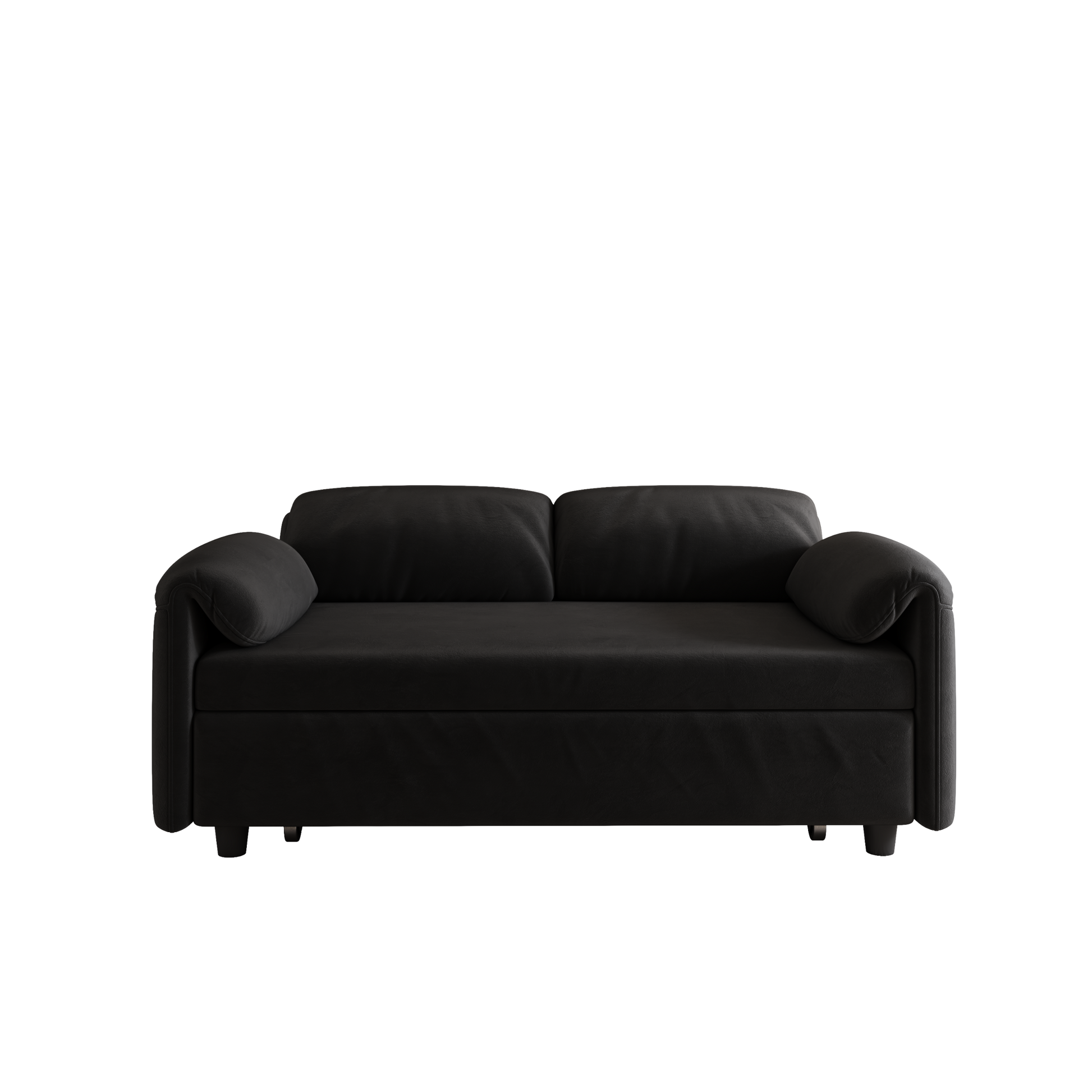 54 Inch Velvet Sofa Sofa Bed Dual Purpose Living Room Retractable Bed Black Sofa Black Velvet