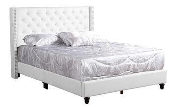 Julie G1918 Qb Up Queen Upholstered Bedwhite White Foam Pu
