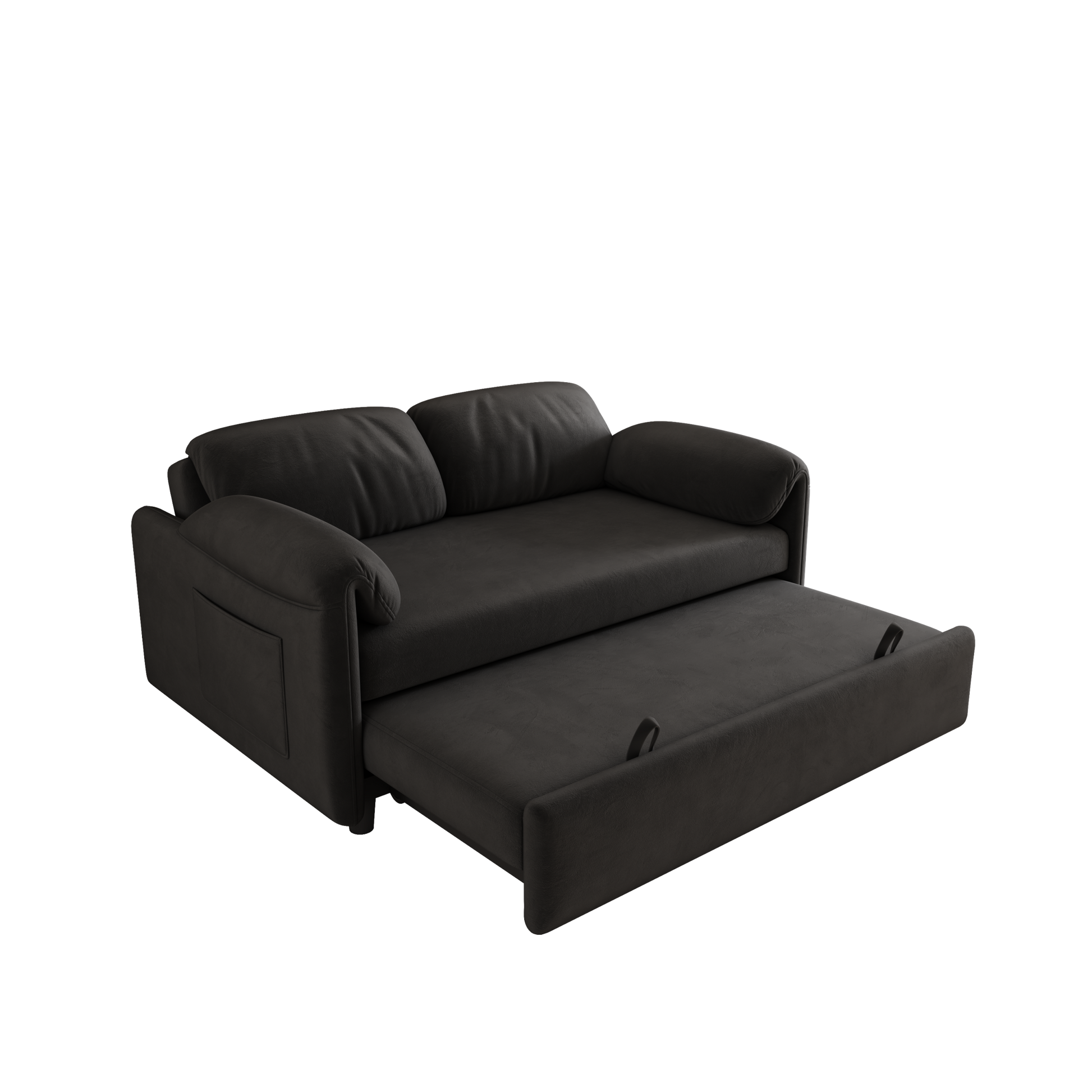 54 Inch Velvet Sofa Sofa Bed Dual Purpose Living Room Retractable Bed Black Sofa Black Velvet