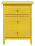 Daniel G1302 N Nightstandyellow Yellow 3 Drawers Particle Board
