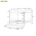 Full Over Full Metal Bunk Bed With Trundle, White White Iron