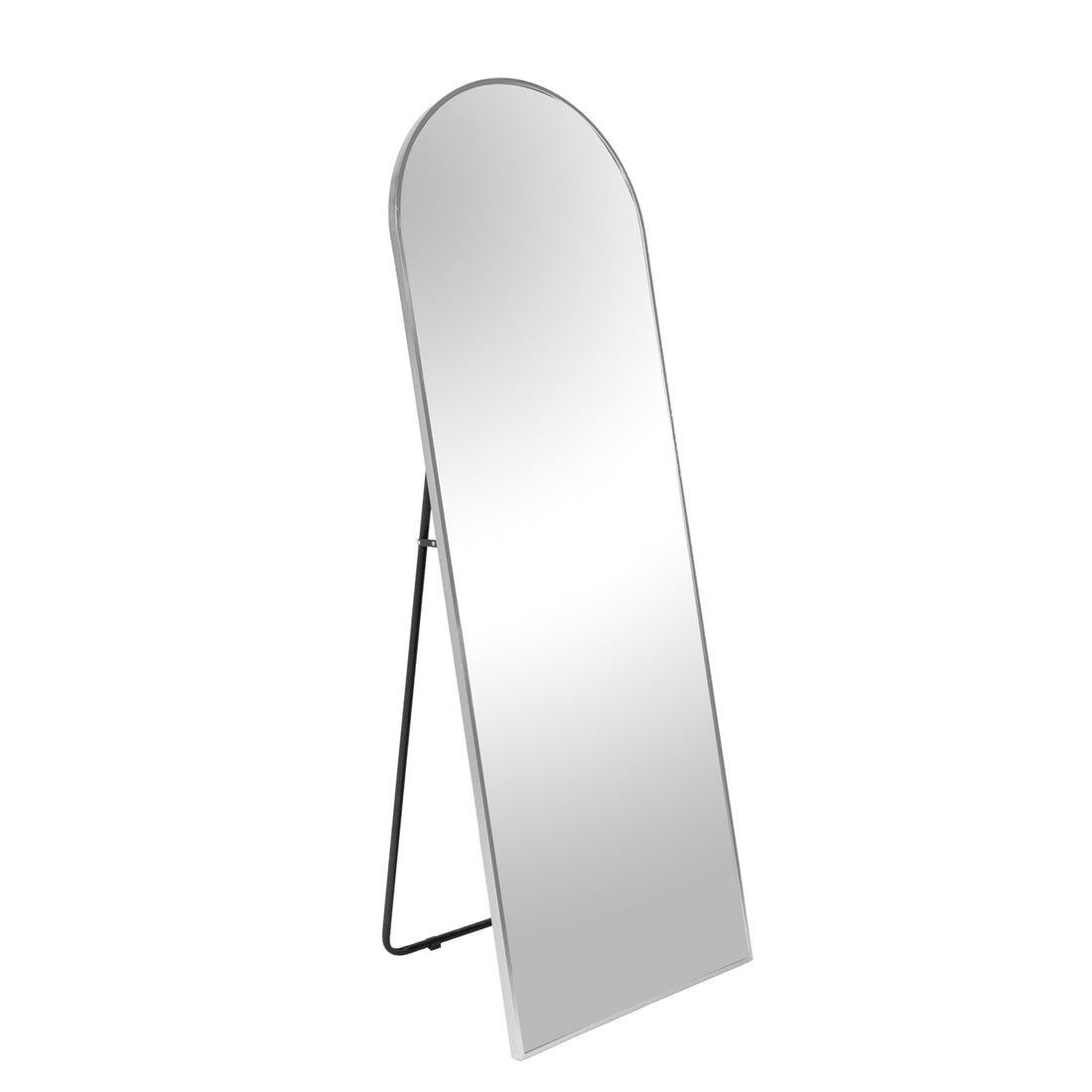 Silver 71X23.6 Inch Metal Arch Stand Full Length Mirror Silver Classic Mdf Glass Aluminium Alloy