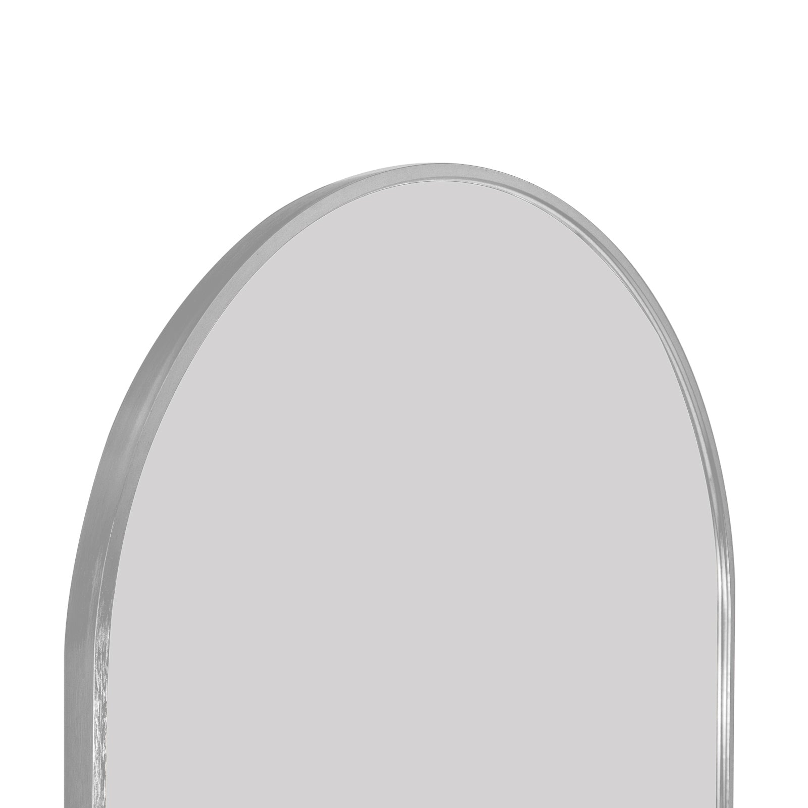 Silver 65X22 Inch Metal Arch Stand Full Length Mirror Silver Classic Mdf Glass Aluminium Alloy