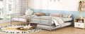 Full Over Full Metal Bunk Bed With Trundle, Silver Silver Iron