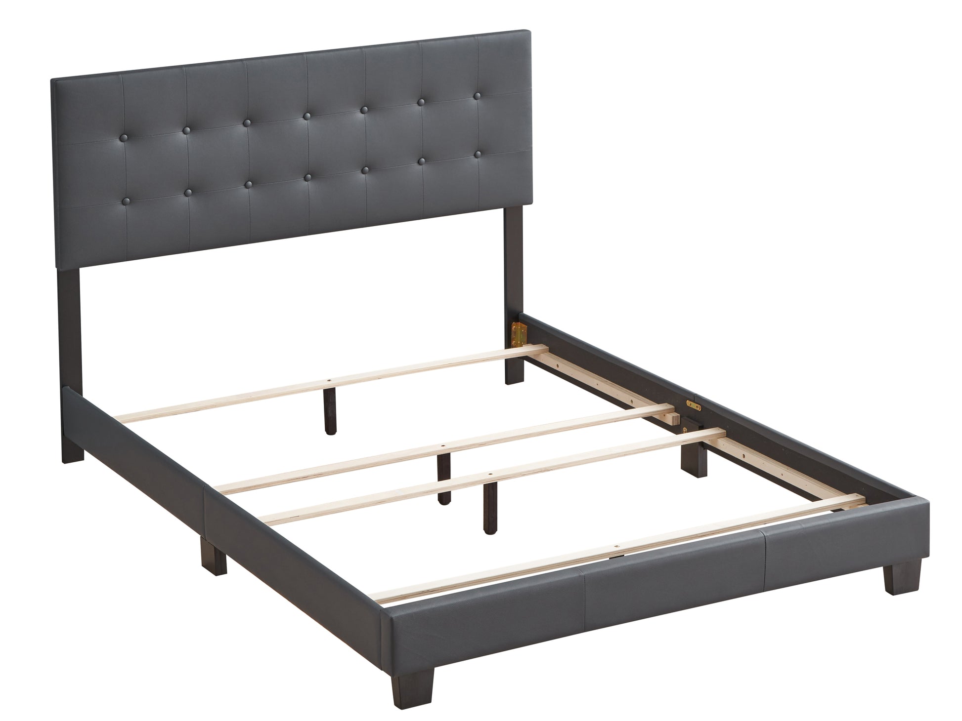 Caldwell G1306 Kb Up King Beddark Grey Box Spring Required King Dark Grey Foam Faux Leather Pu