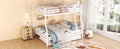 Full Xl Over Queen Metal Bunk Bed With Trundle, White Full Xl White Iron