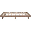 Modern Design Queen Floating Platform Bed Frame For Walnut Color Walnut Particle Board