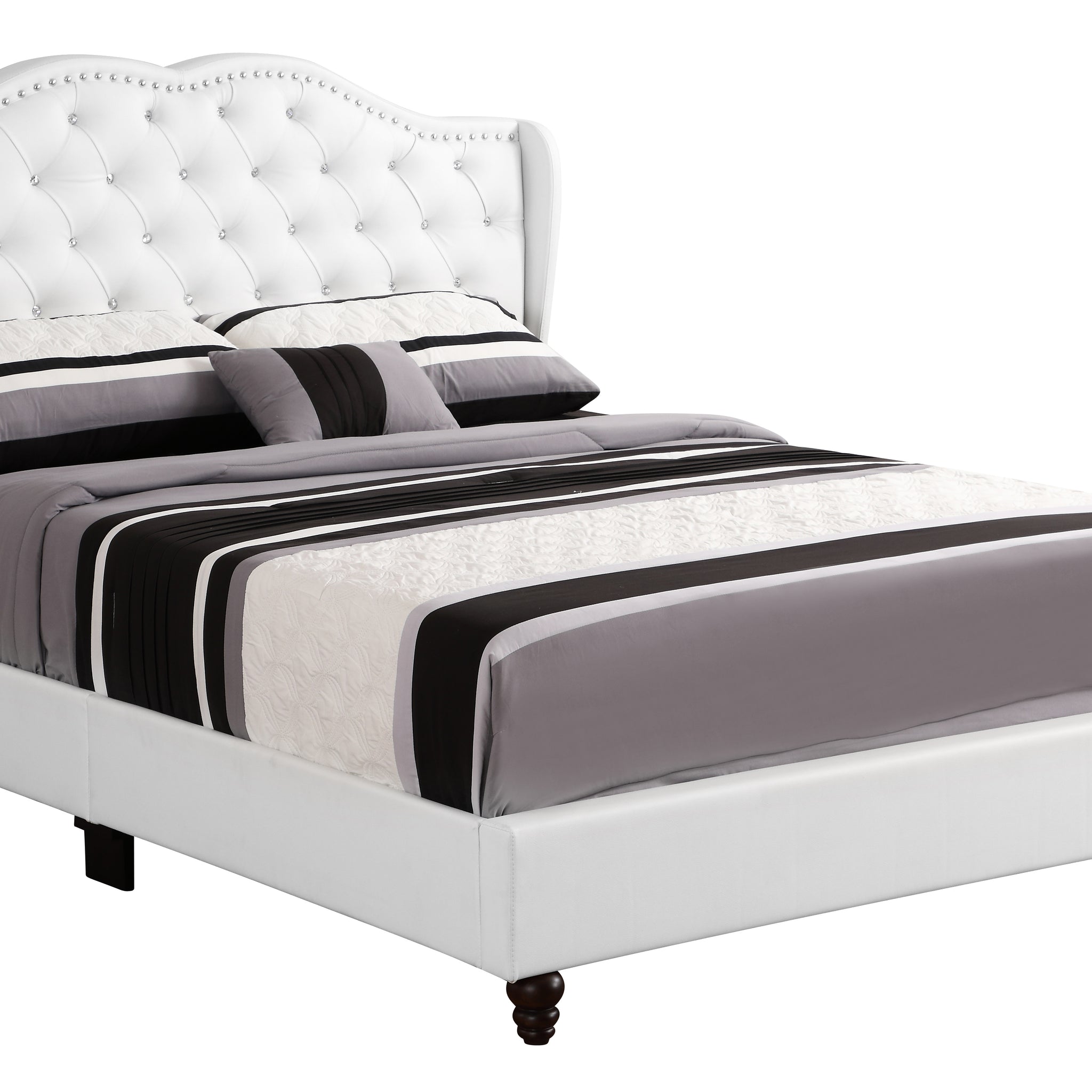 Joy G1926 Fb Up Full Upholstered Bedwhite White Foam Pu