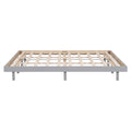 Modern Design Queen Floating Platform Bed Frame For Grey Color Grey Particle Board