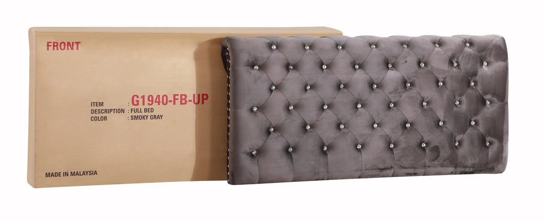 Maxx G1940 Qb Up Tufted Upholstered Bedgray Gray Foam Velvet