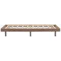 Modern Design Twin Size Floating Platform Bed Frame For Walnut Color Walnut Particle Board