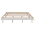 Modern Design Queen Floating Platform Bed Frame For White Washed Color White Washed Particle Board