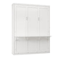 Full Size Murphy Bed With 1 Side Cabinet Storage Shelf, 61.5 Inch Cabinet Bed Folding Wall Bed With Desk Combo Perfect For Guest Room,Study, Office,White Old Sku:Bs300609Aac Box Spring Not Required Full White Wood White Pine Murphy Solid Wood Mdf