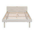 Modern Design Twin Size Platform Bed Frame With Built In Usb Ports For White Washed Color White Washed Particle Board