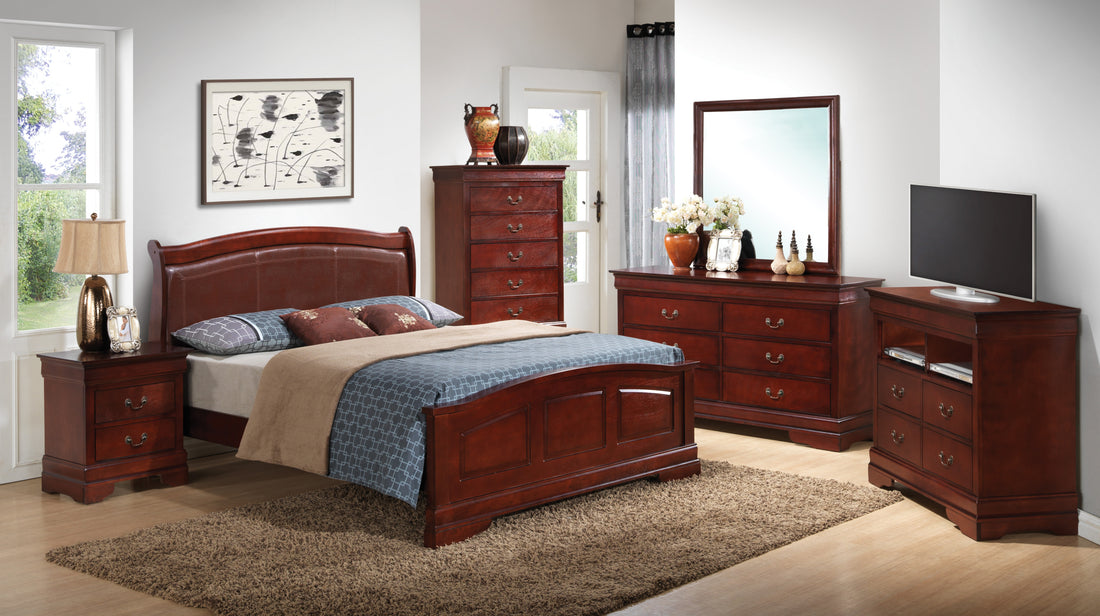 Louis Phillipe G3100C Qb2 Queen Bedcherry Cherry Particle Board