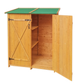 Xwt011 Wooden Shed Natural For Backyard Garden Big Tool Storage Flat Roof Tool Room 63.58