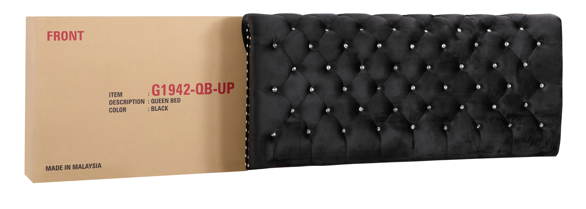 Maxx G1942 Fb Up Tufted Upholstered Bedblack Black Foam Velvet