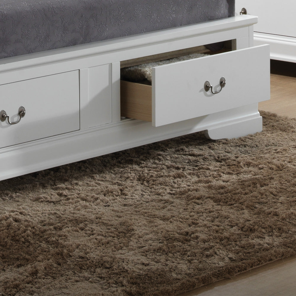 Louis Phillipe G3190D Qsb2 Queen Storage Bedwhite White Particle Board