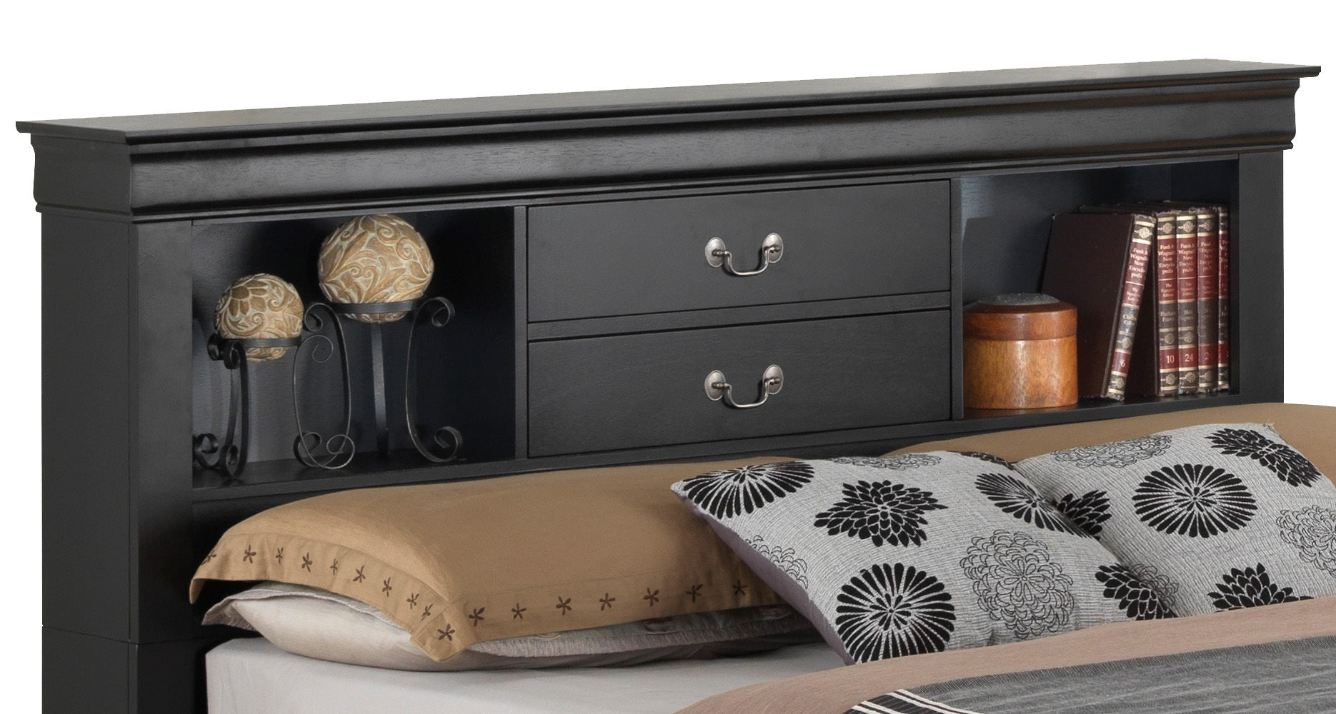 Louis Phillipe G3150B Ksb King Storage Bedblack Black Particle Board