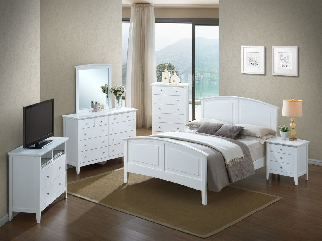 Hammond G5490A Qb Queen Bed 2 Boxes White White Particle Board