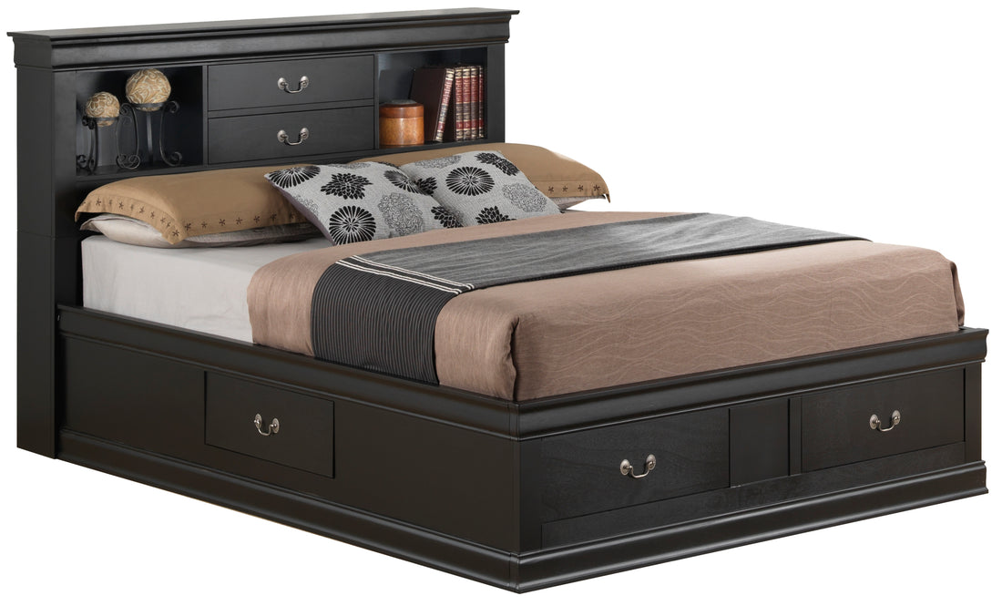 Louis Phillipe G3150B Ksb King Storage Bedblack Black Particle Board